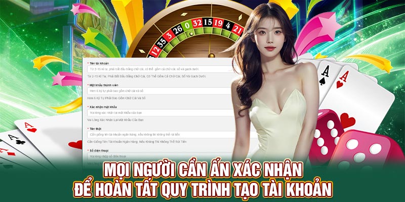 Mọi người cần ấn xác nhận để hoàn tất quy trình tạo tài khoản